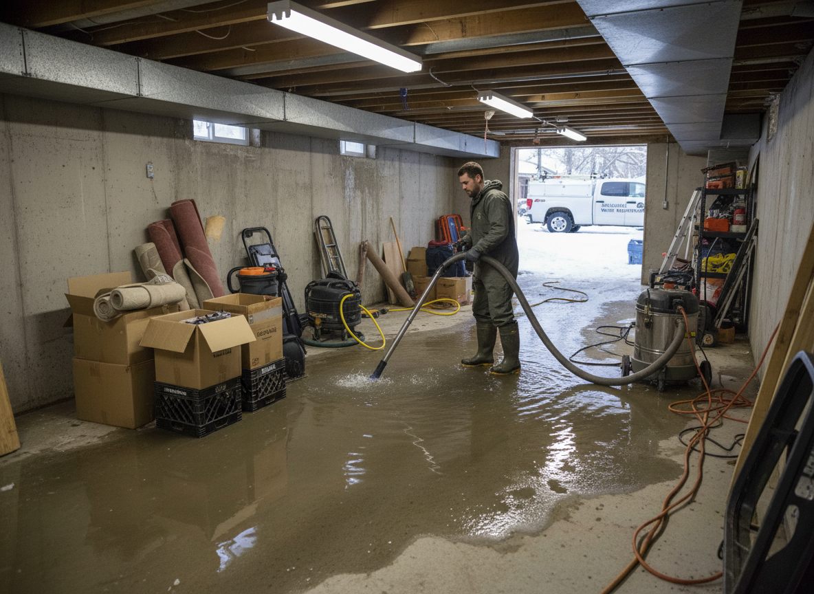Basement Water Cleanup After Snowmelt in Oshkosh