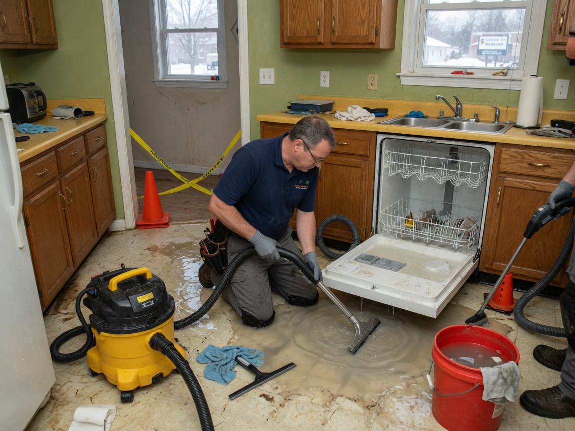 Dishwasher Overflow Water Cleanup in Oshkosh