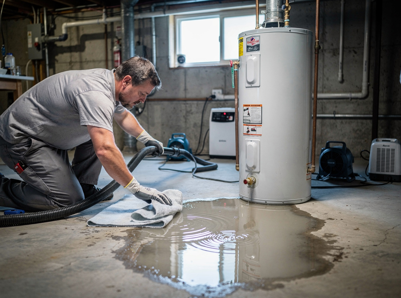 Water Heater Leak Water Cleanup in Oshkosh